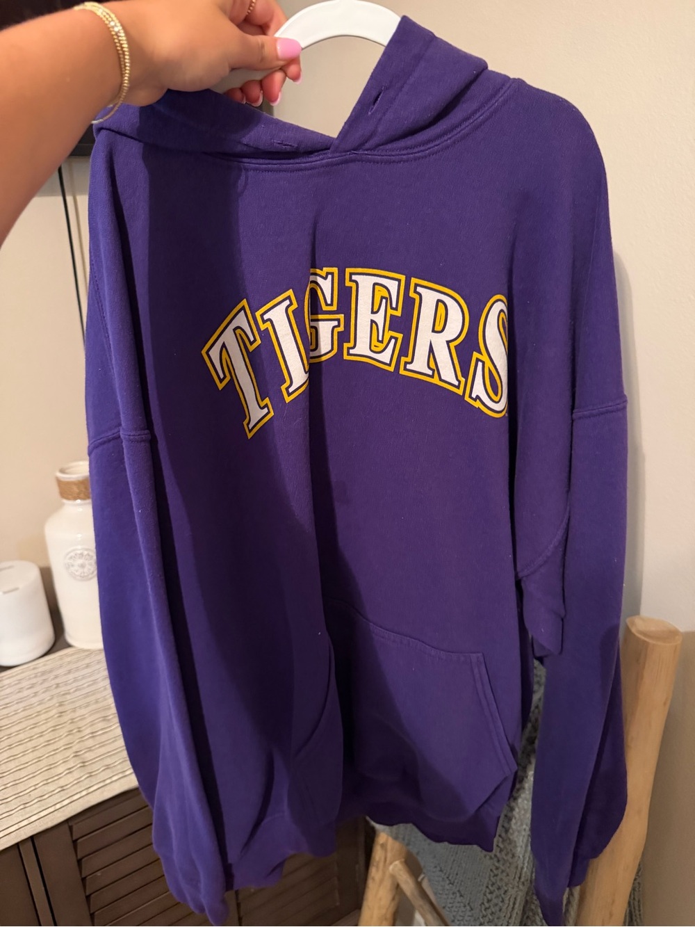 Purple 'TIGERS' Pullover Hoodie